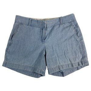 J. Crew Women's Casual Chino Shorts 2 4.5" Inseam Blue 100% Cotton Summer